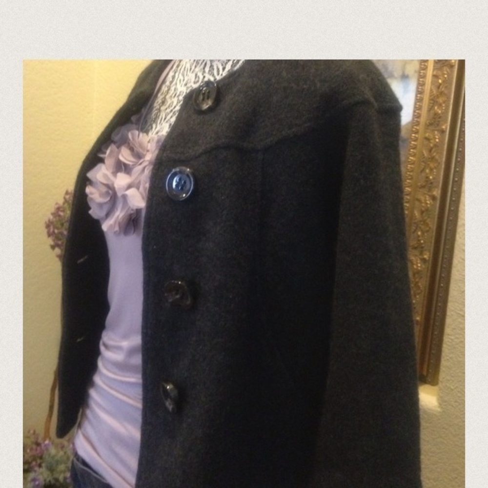 New - merino wool jacket with big buttons.